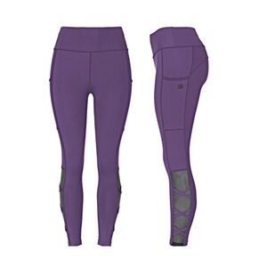 Pop Fit High Waisted Lily Purple Leggings With Pockets Large